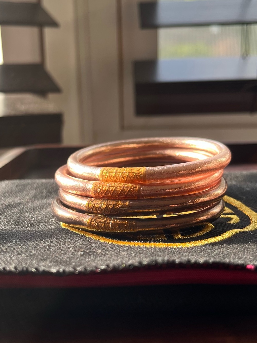 BuDhaGirl All Weather Bangles - 4 Fawn Bangles w/ Pouch Size Small